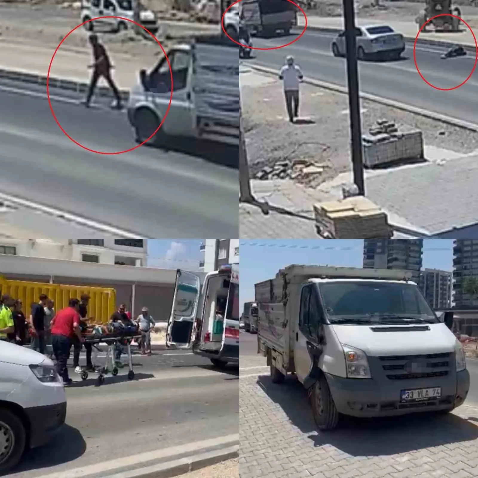 16 yaşındaki sürücünün kullandığı kamyonet yayaya çaptı: Kaza anı kamerada