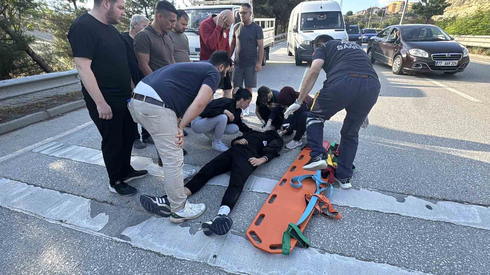 Karabük’te devrilen motosikletin sürücüsü yaralandı