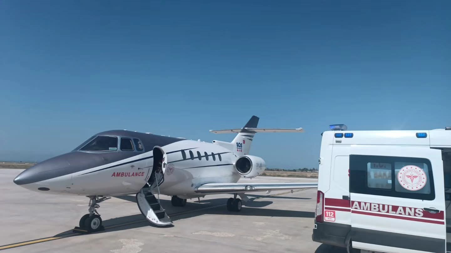 1 aylık bebek için uçak ambulans havalandı