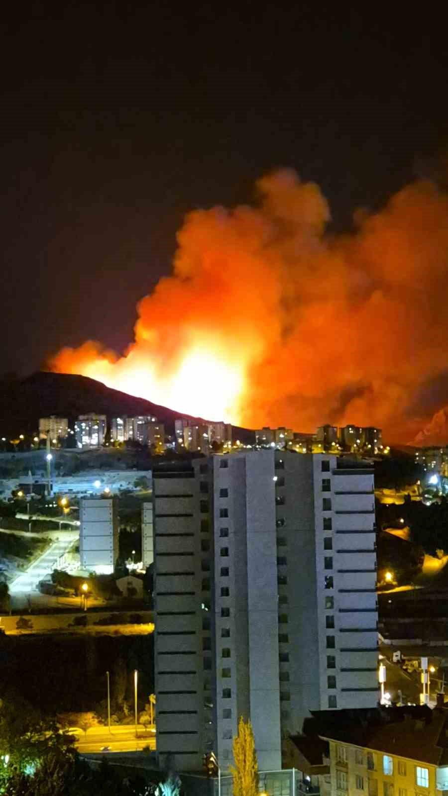 Ankara’da ağaçlık alanda yangın