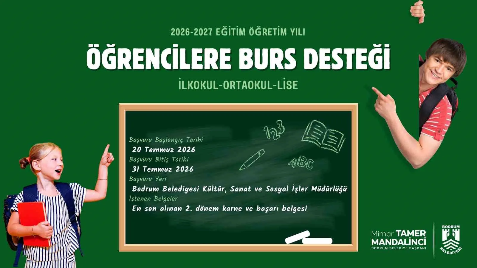 Bodrum Belediyesinden öğrencilere burs desteği