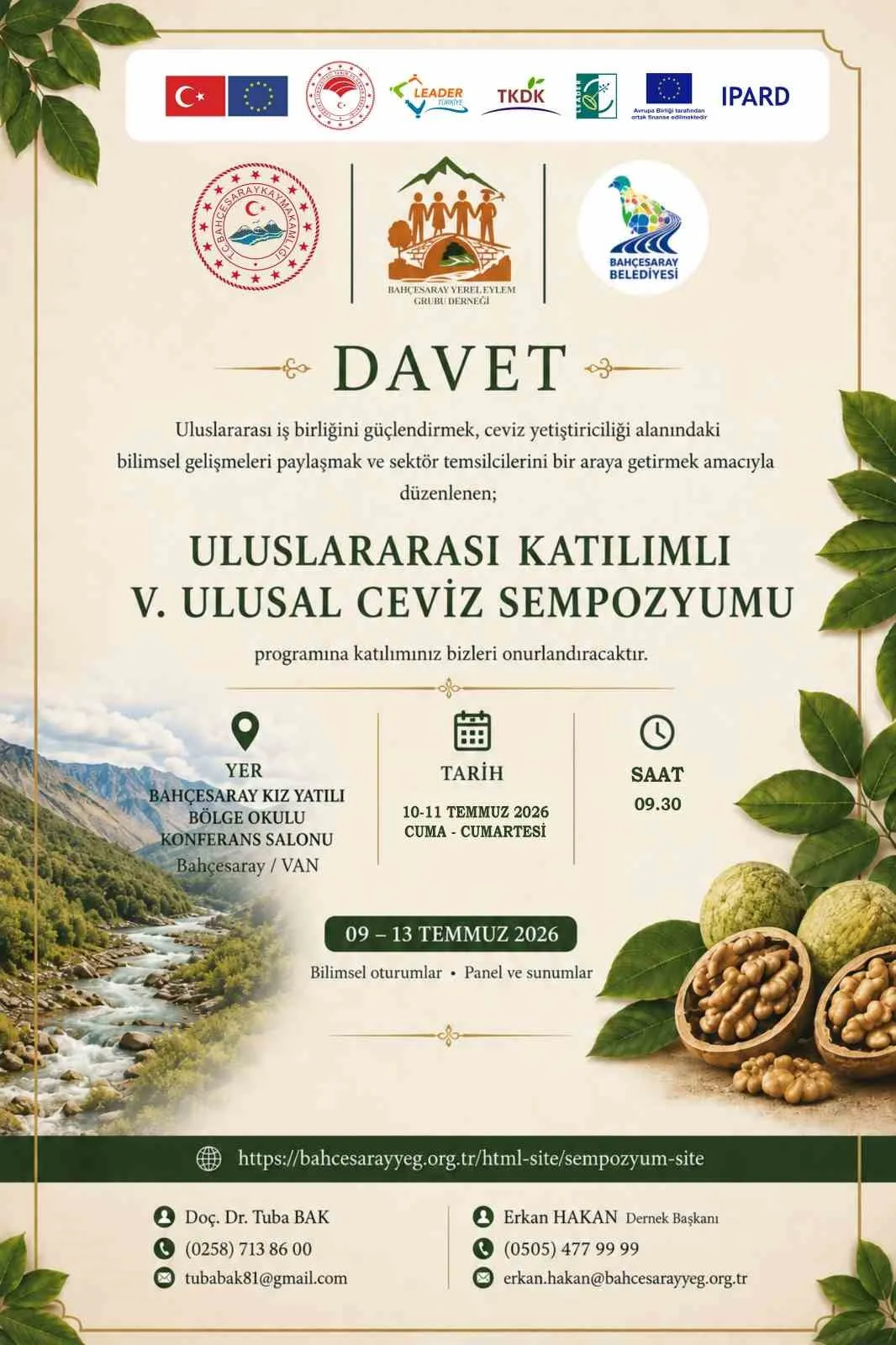 Cevizde verim ve kaliteyi artırmaya yönelik bilimsel çalışmalar Bahçesaray’da masaya yatırılacak