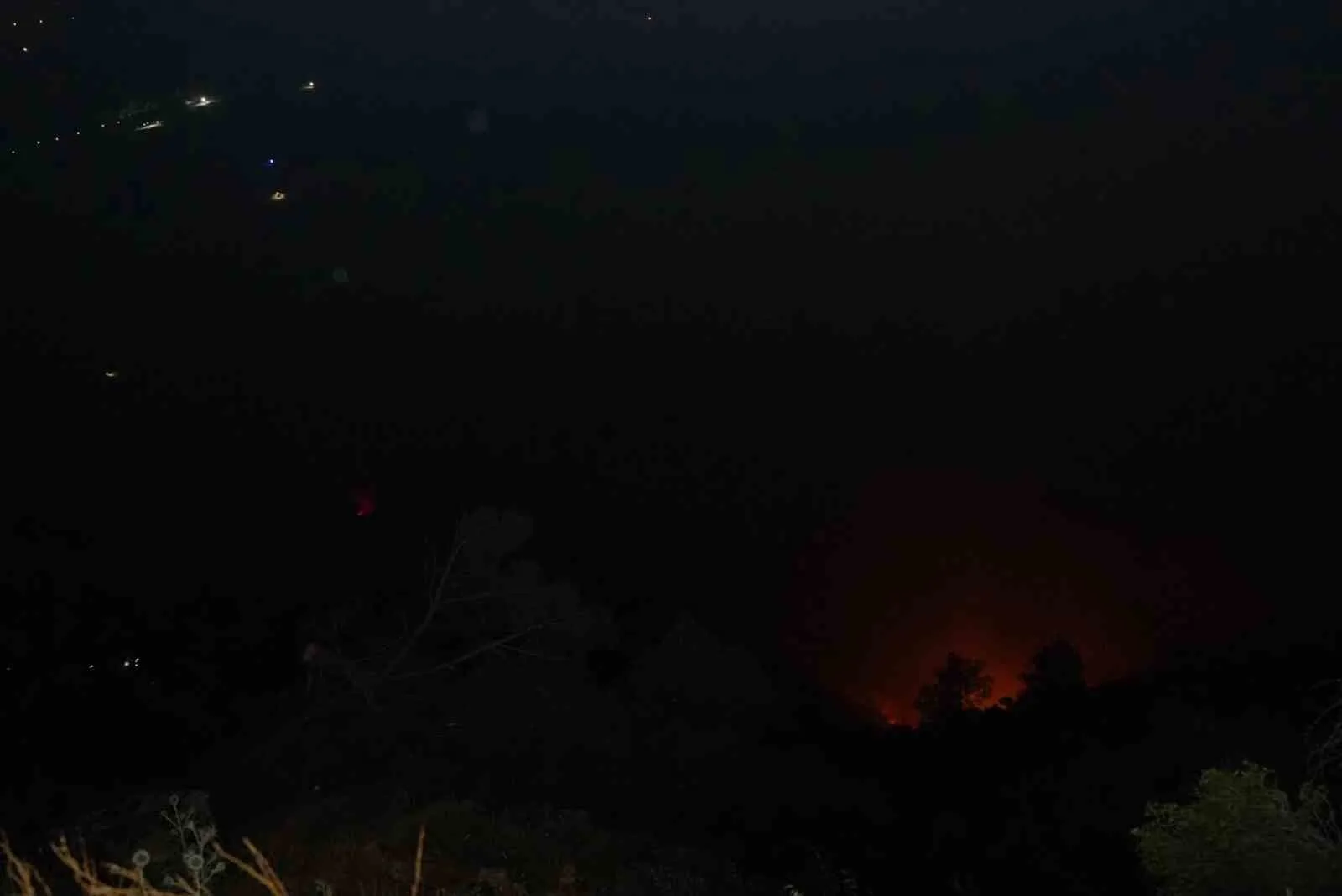 Denizli’deki orman yangını gece saatlerinde rüzgarın etkisiyle tekrardan etkili oldu