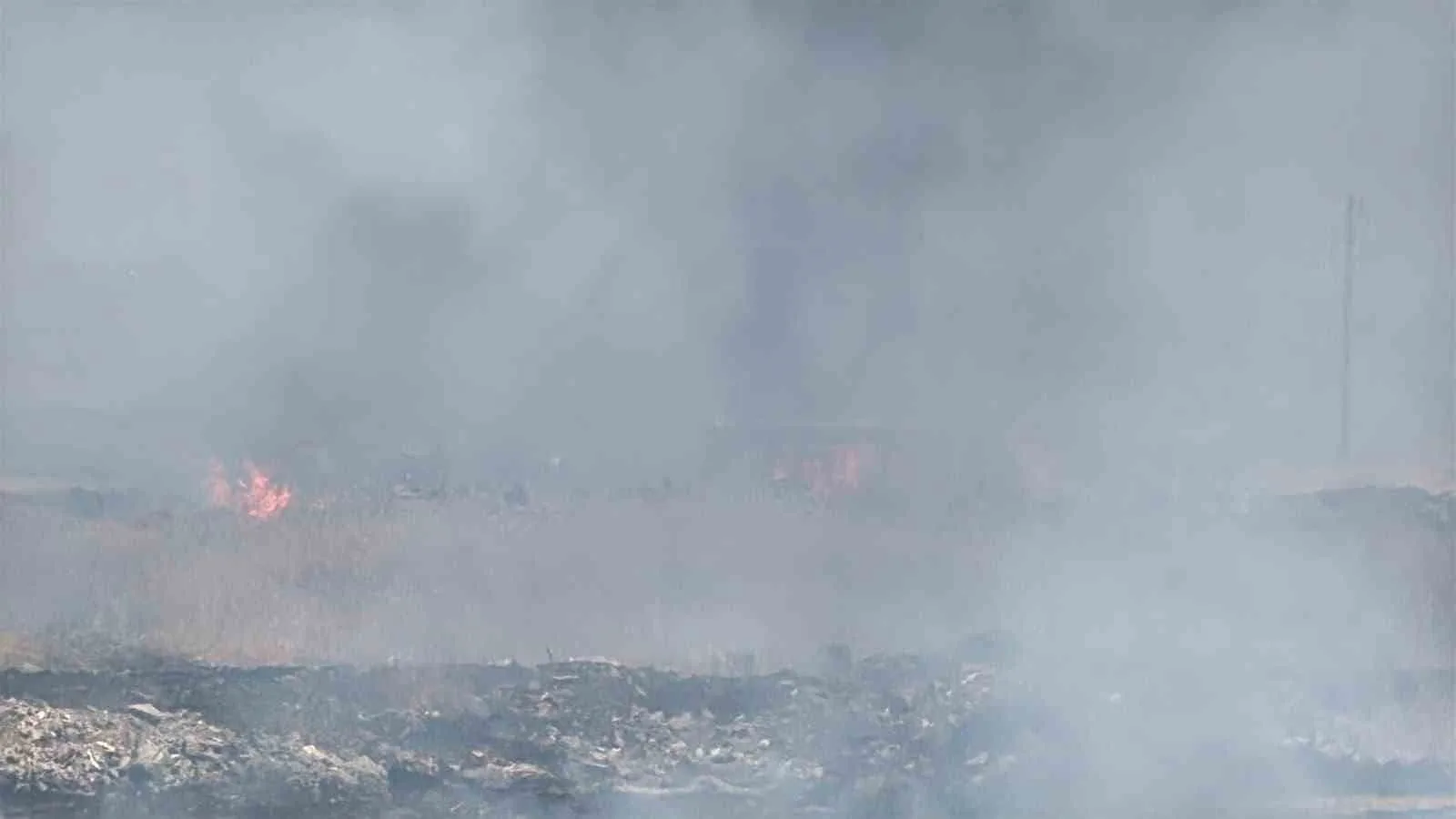 Diyarbakır’da otluk alanda korkutan yangın