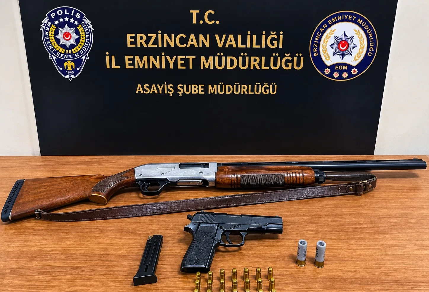 Erzincan’da ruhsatsız tabanca ve tüfek ele geçirildi