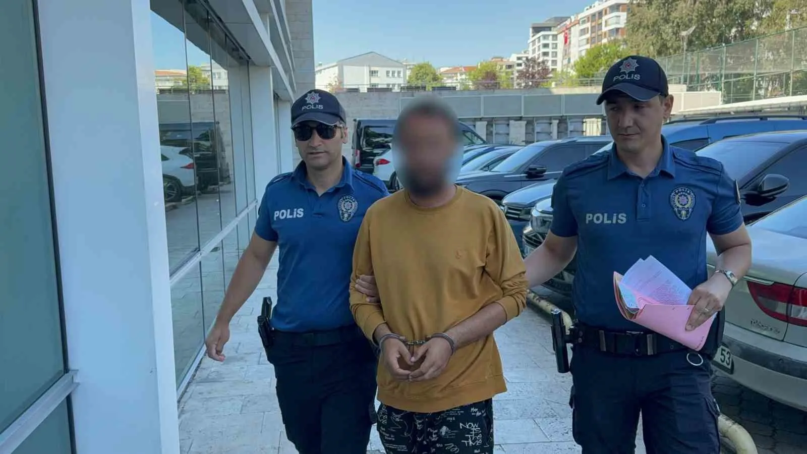 Kediye tekme atarken kameraya yansıyan şahıs yakalandı