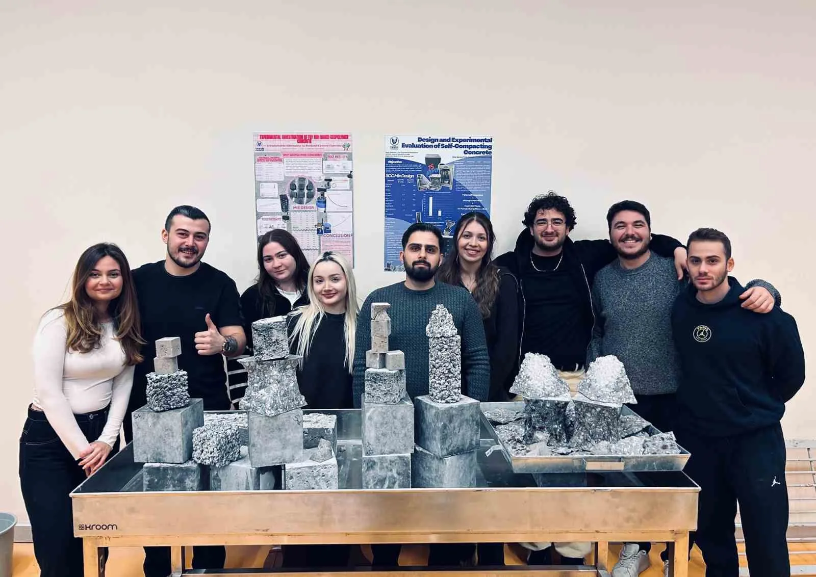 Öğrenciler, sürdürülebilir ve çevre dostu yeni nesil beton üretti