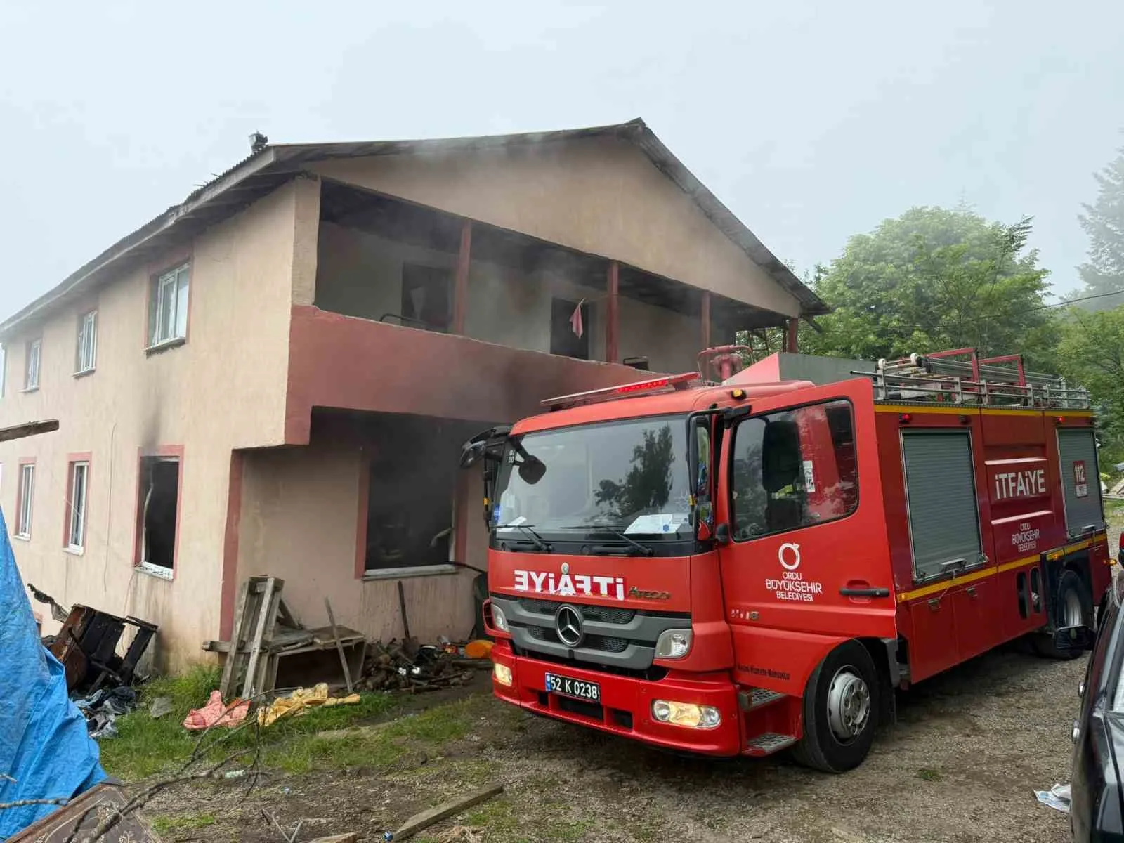 Ordu’da 2 katlı evde yangın
