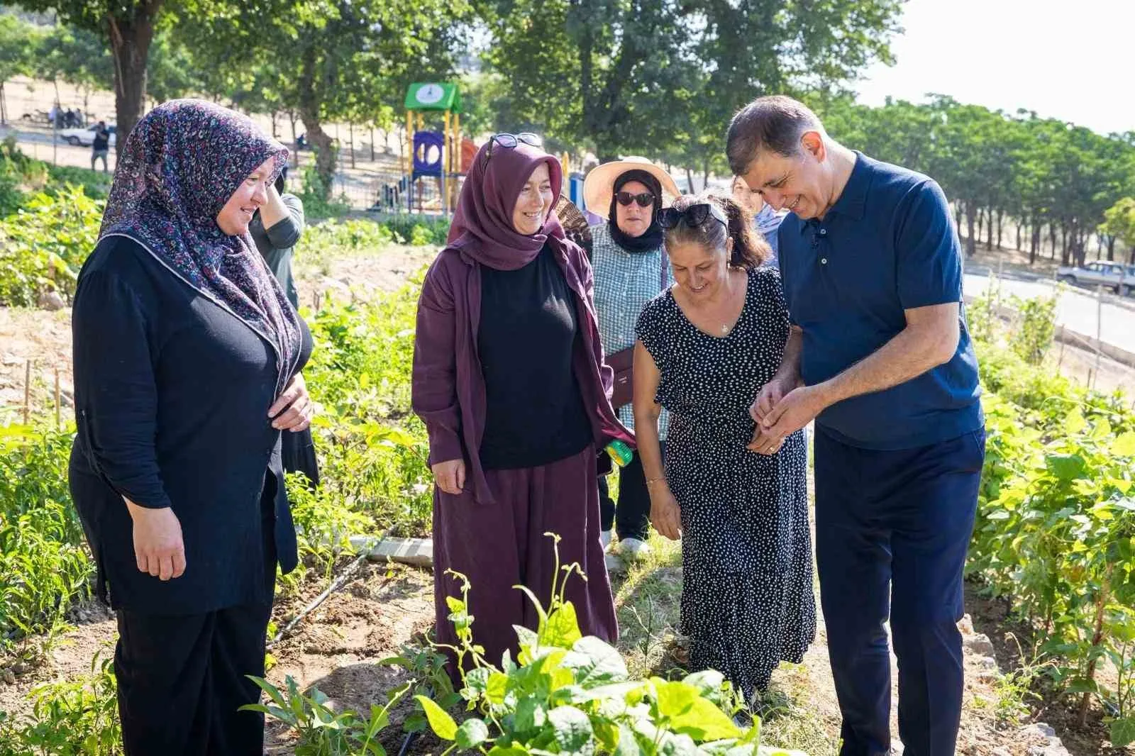 Toprakla buluşan kadınların hasat sevincine Başkan Tugay da ortak oldu